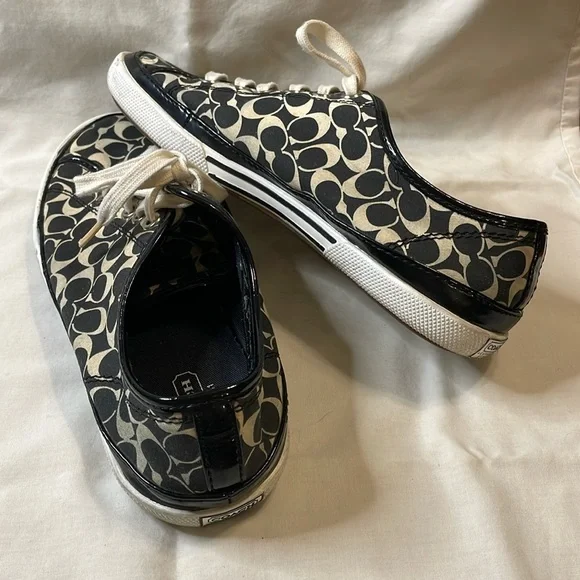 Coach Black And White Sneakers Women Size 8.5 - Picture 4 of 9